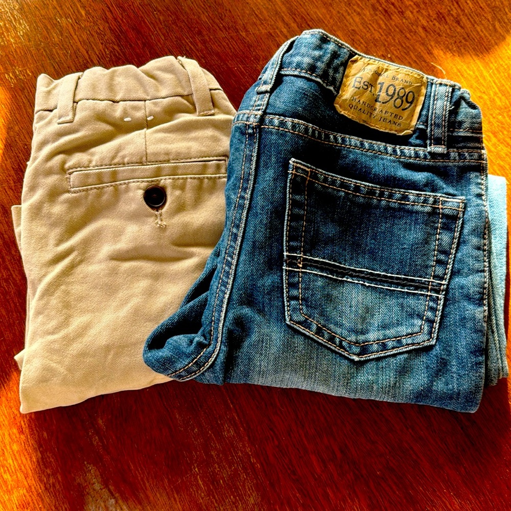 Authentic gap khakis and children’s place jeans